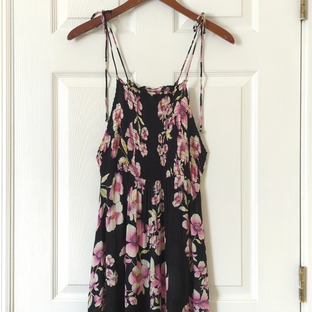 Intimately Free People Onyx Garden Party Floral Tiered A-Line Maxi Dress Black - Picture 2 of 14
